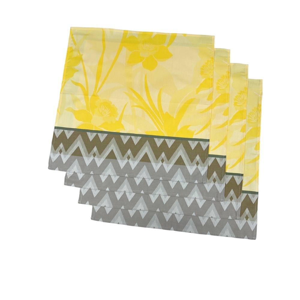 Le Jacquard Francais La Vie En Vosges Yellow Napkin 23 X 23 Inch Set of 4